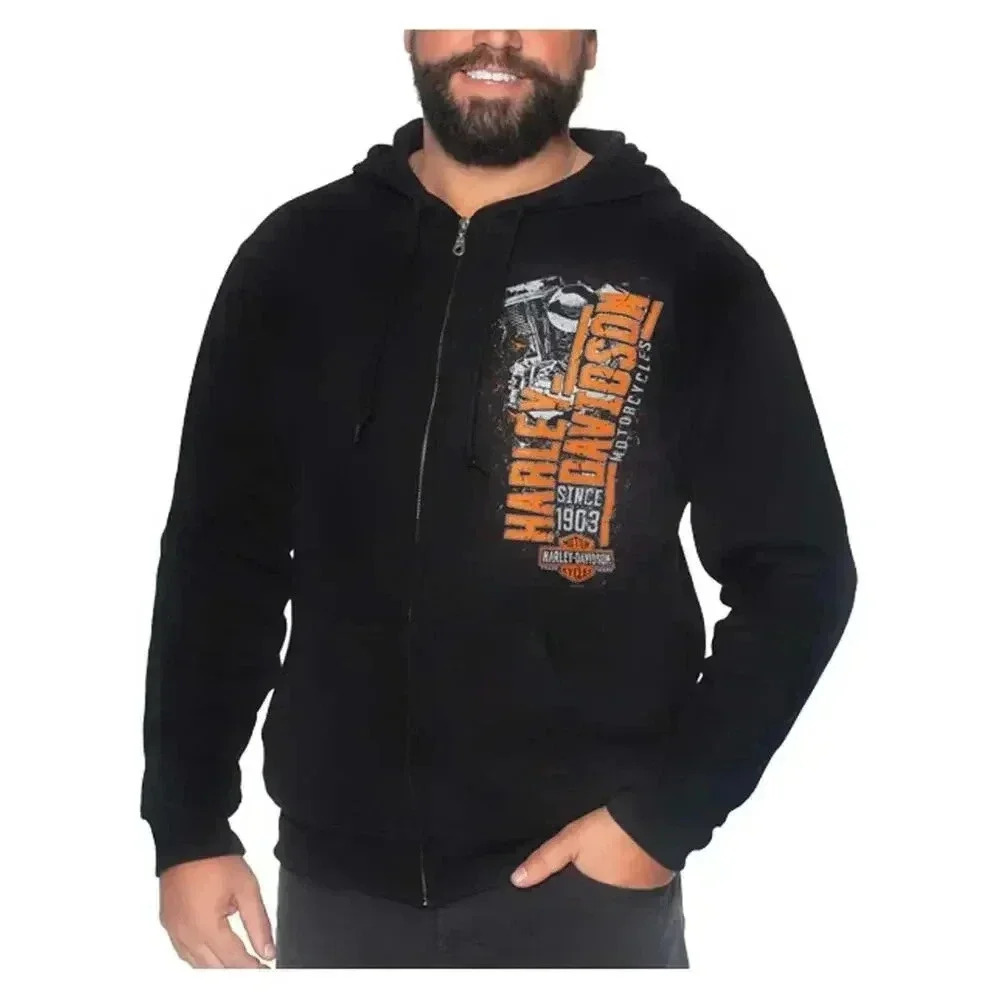 Harley-Davidson® Colorado Men's Capitalist Zip-Up Hoodie Black Size XXL